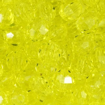 Tr. Yellow - Faceted Transparent Plastic Beads (Choose Size) (Pack)