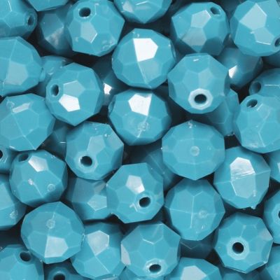 Turquoise - Faceted Opaque Plastic Beads (Choose Size) (Pack)