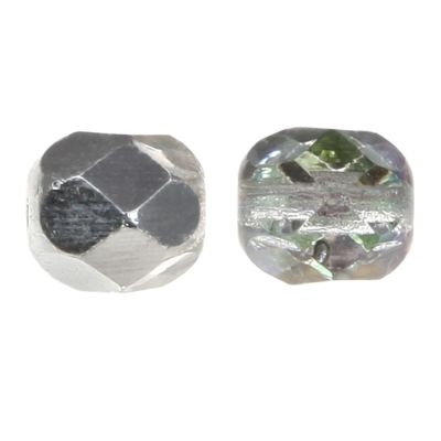 Fire-Polish Glass, Round Faceted Bead-Choose Size (Vitrail)