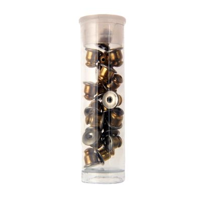 Barrel Clutch 2-Tone Earring Back, Gold - Retail Packs (1 Dozen Tubes, 20 Pieces/Tube)