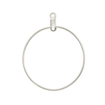 Wire Hoop w/ 2 Loops 1", Silver-Plated (36 Pieces)