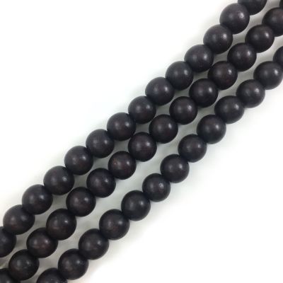 Wood Beads(Dyed Waxed) Chocolate Brown, Round (16" Strand)