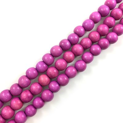 Wood Beads (Dyed Waxed) Light Purple, Round (16" Strand)