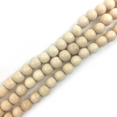 Wood Beads (Waxed) Natural Light Wood, Round (16" Strand)